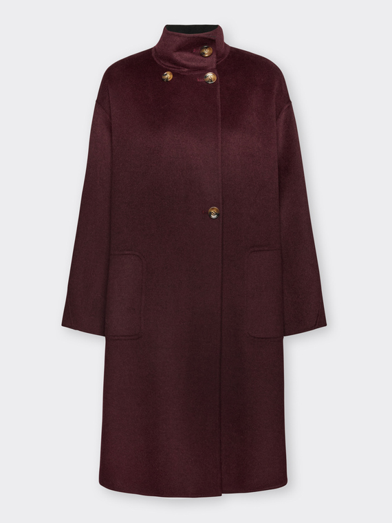 Manteau en double de laine m&eacute;lang&eacute;e