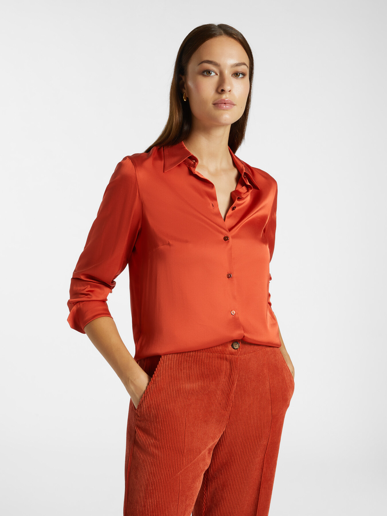 Hemdbluse aus Satin image number 0