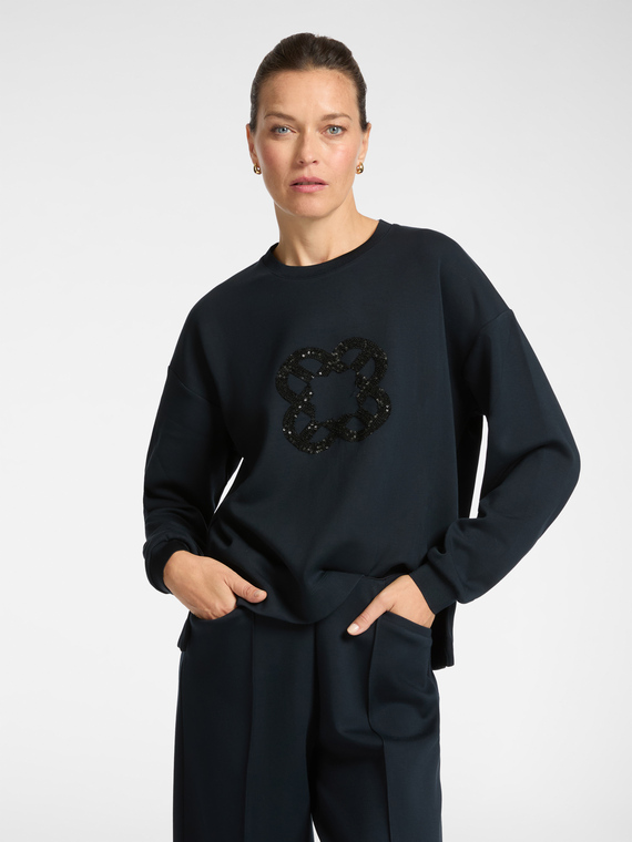 Sweat-shirt avec broderie monogramme