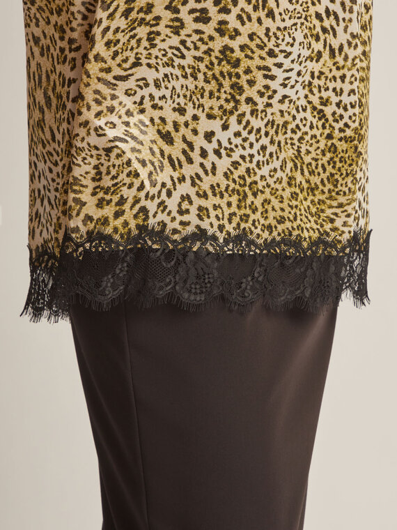 Elena Mirò Top in georgette stampata Donna