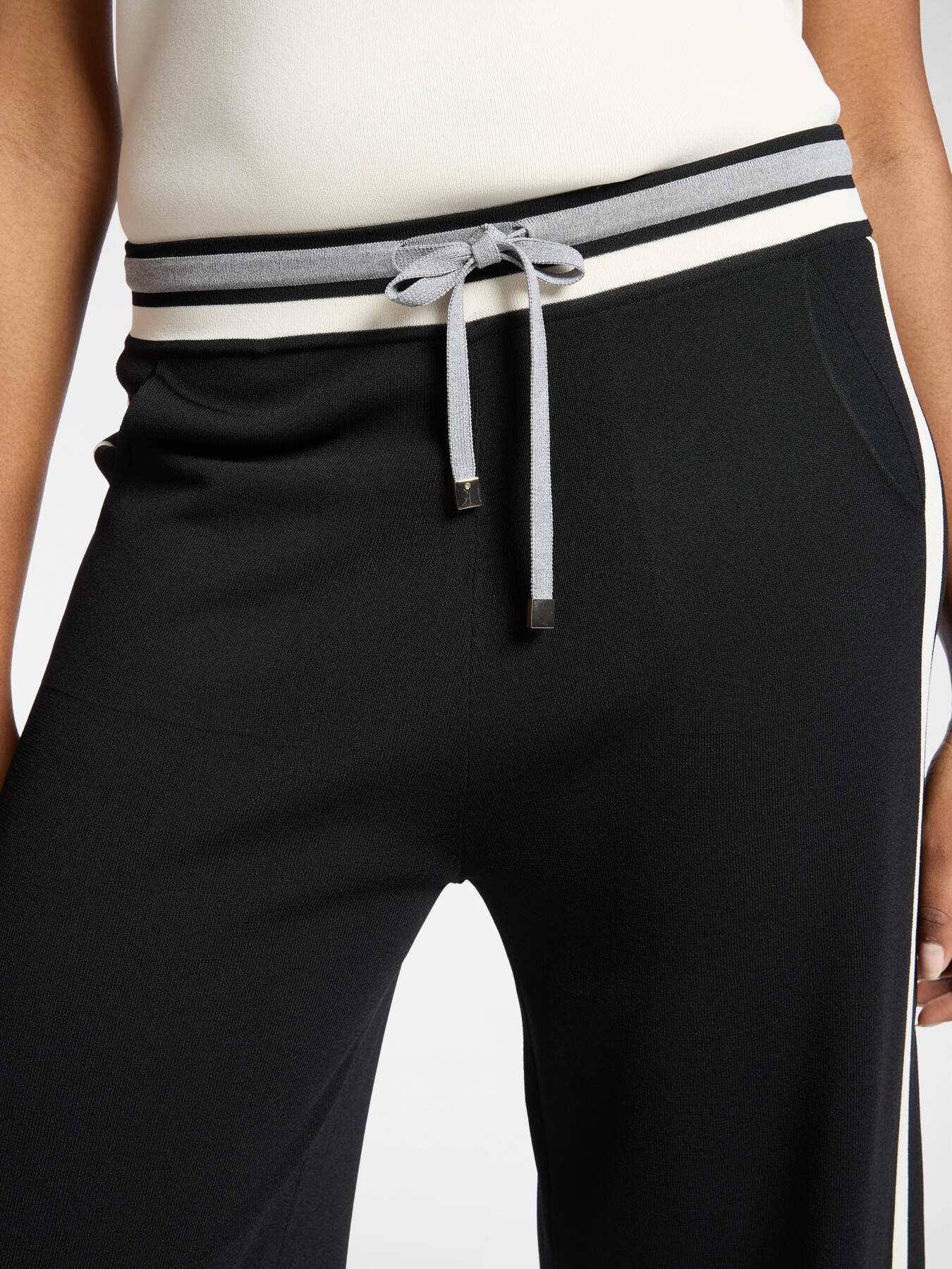 Pantalon palazzo m&eacute;lange viscose image number 3