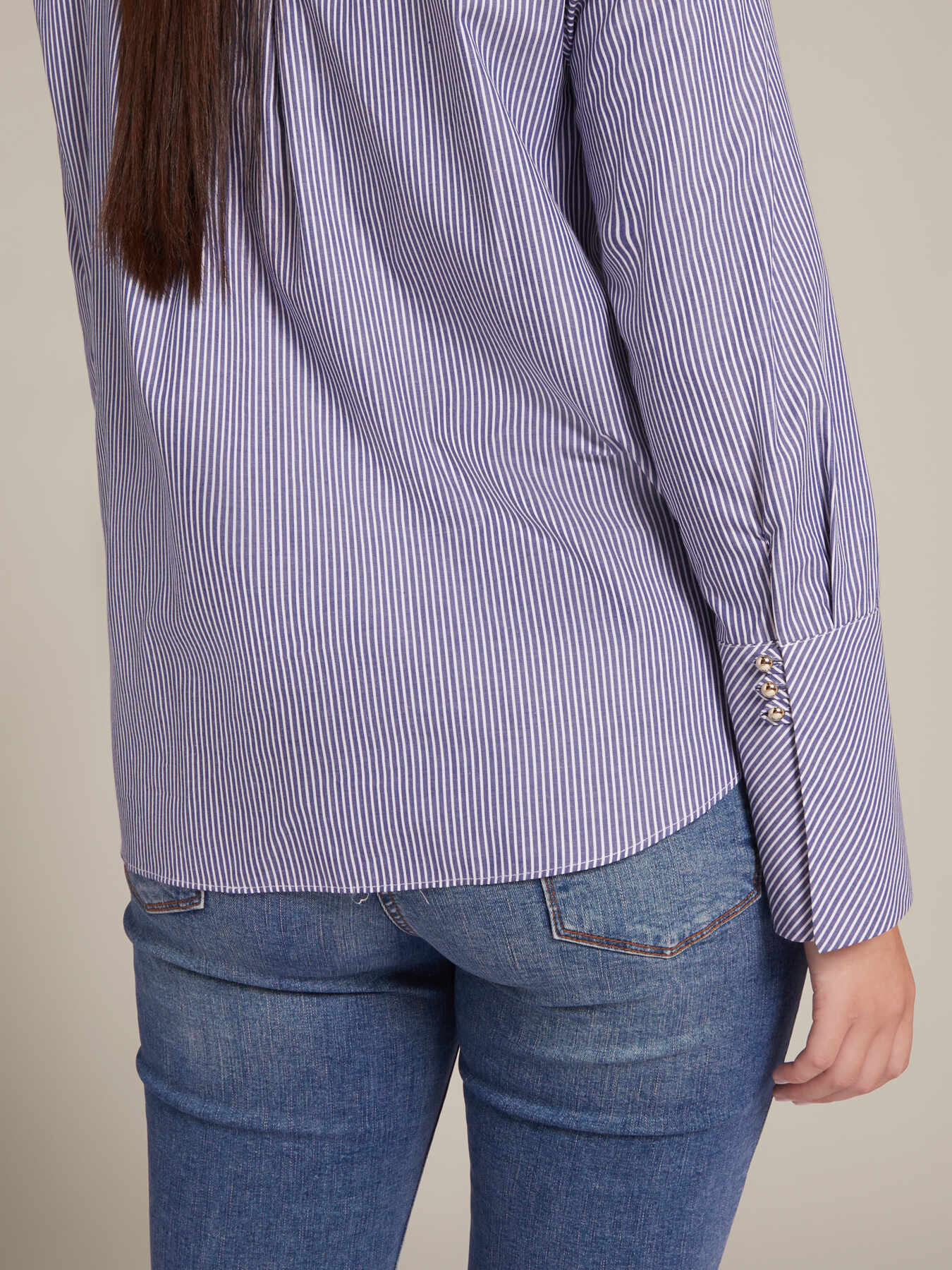 Camicia rigata in cotone image number 5