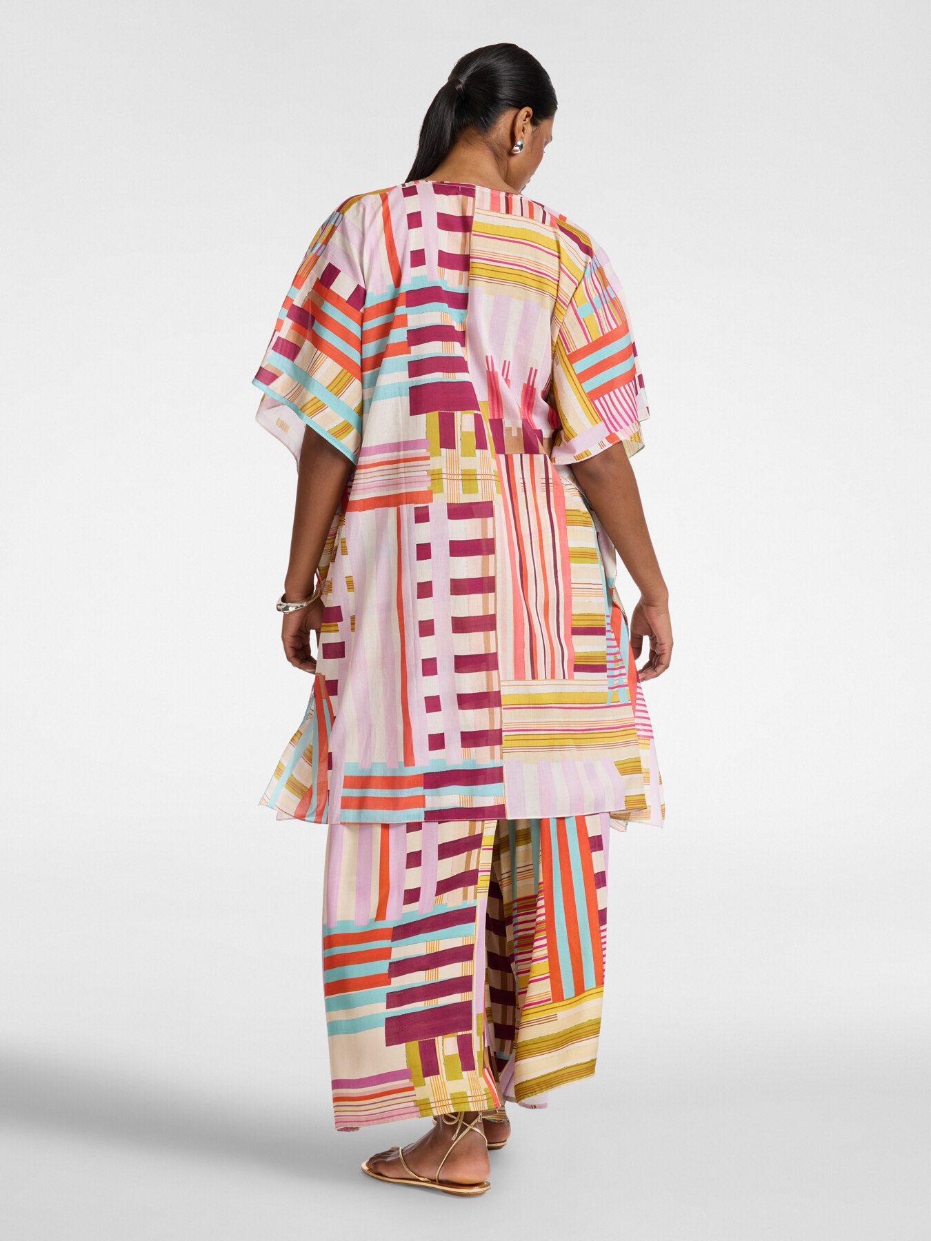 Poncho aus bedrucktem Baumwollmusselin image number 1