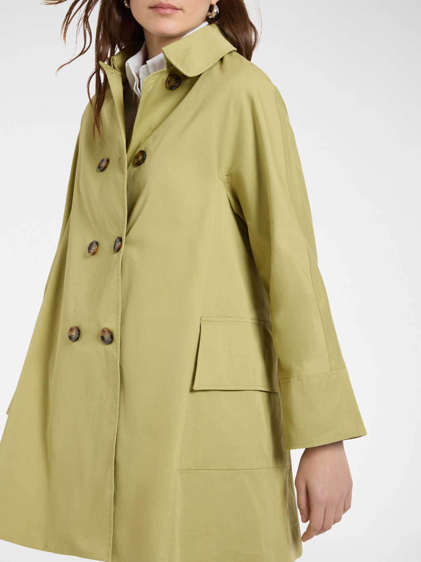 Trench transpassado em gabardine image number 3