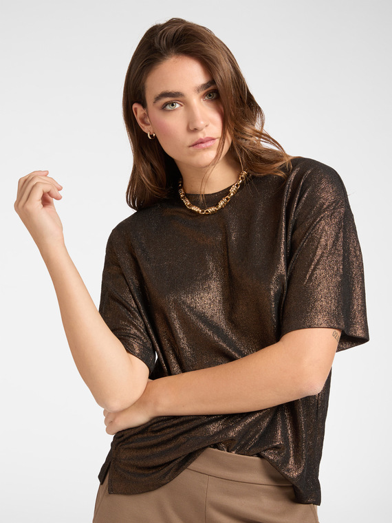 Laminiertes Jersey-T-Shirt