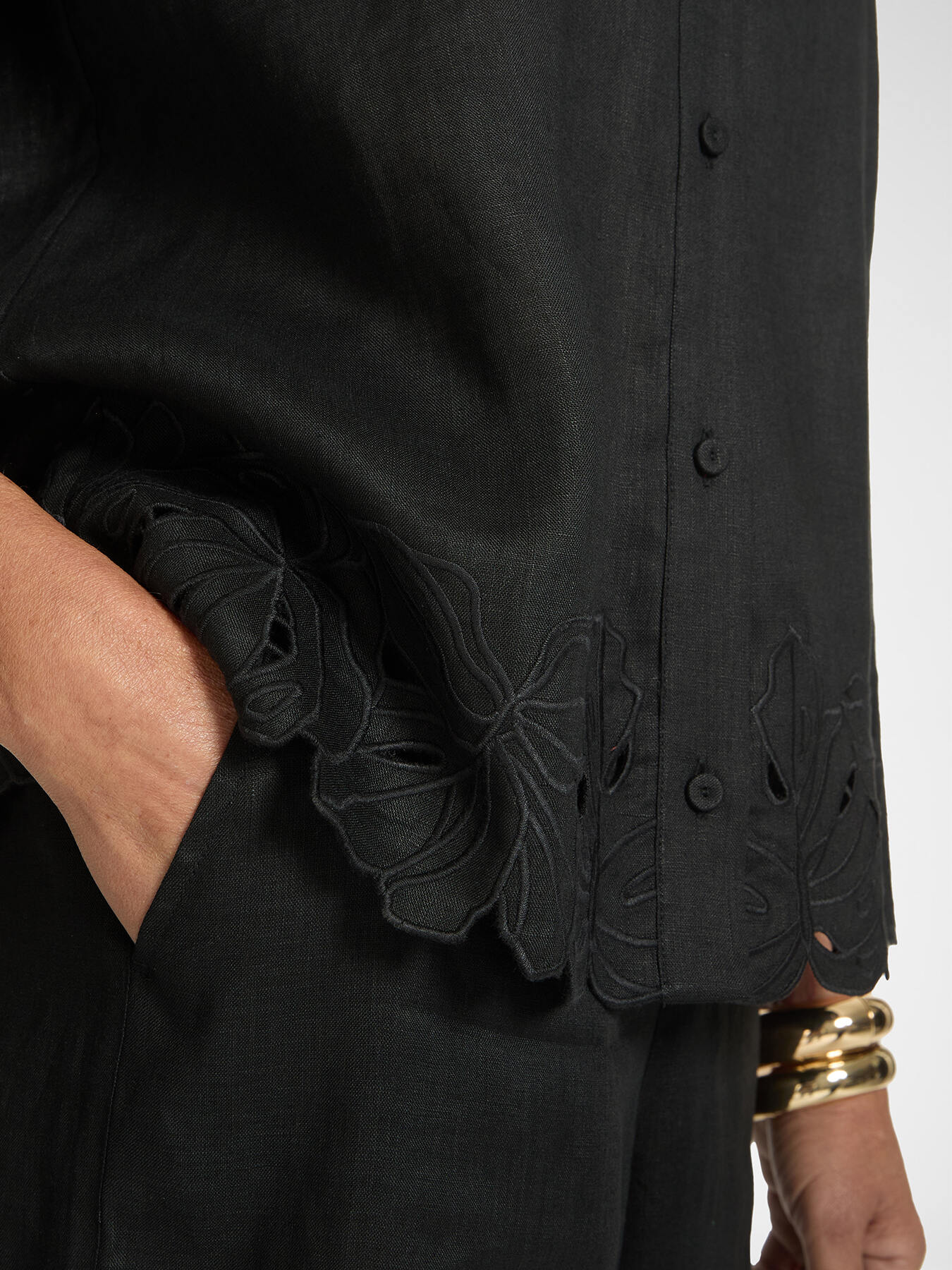 Camicia in lino con ricami image number 3