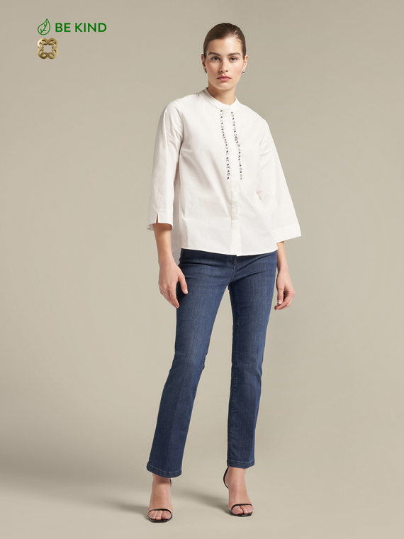 Kick flare jeans in sustainable cotton