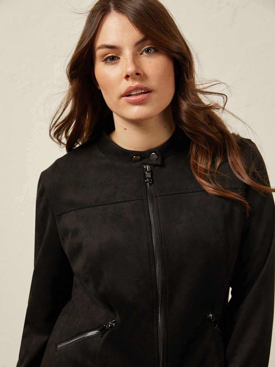 Elenamiro: Blouson in Wildleder-Optik_5