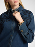 Long denim shirt with embroidery image number 3