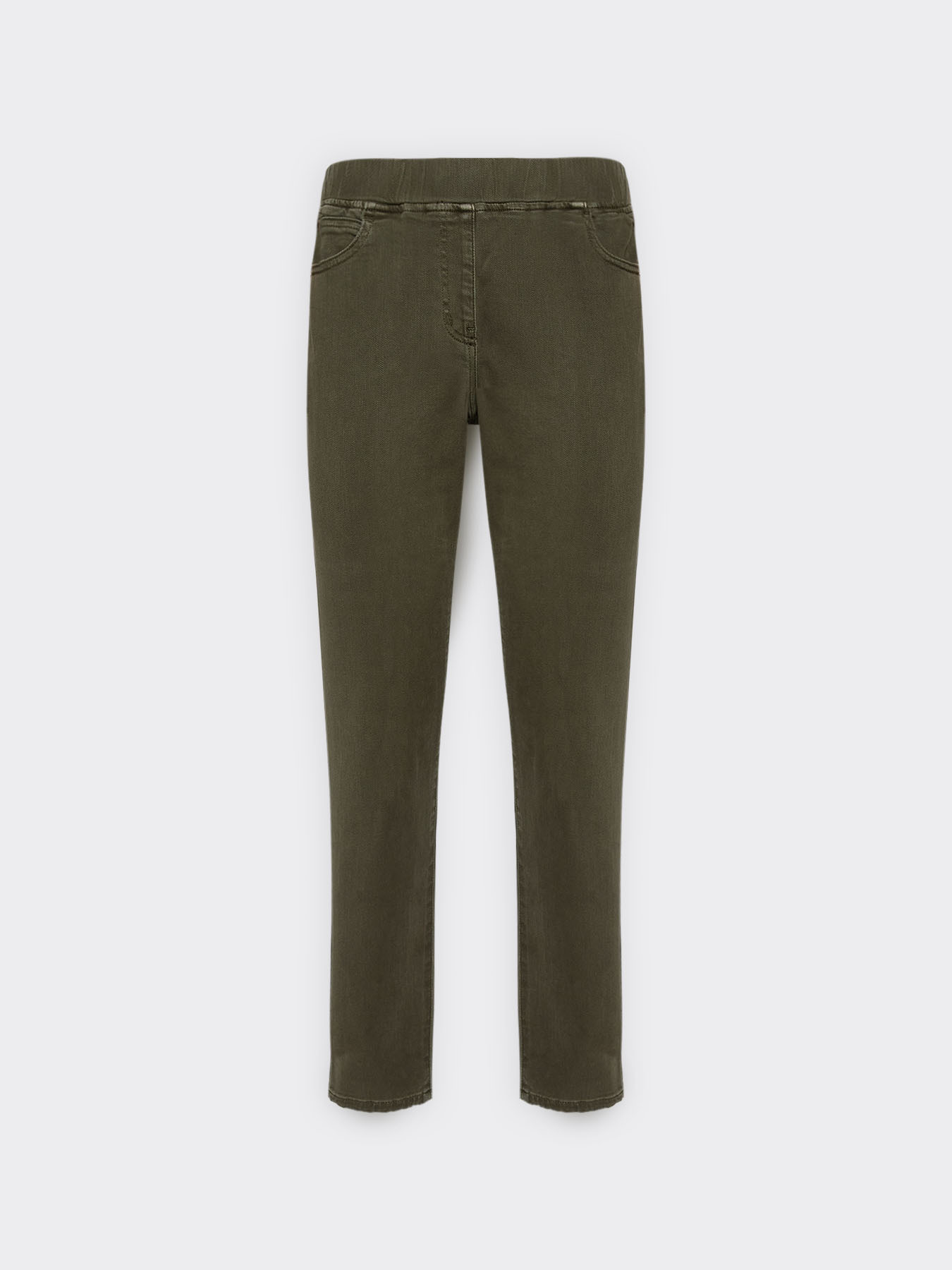 Slim-fit cotton blend drill trousers image number 4