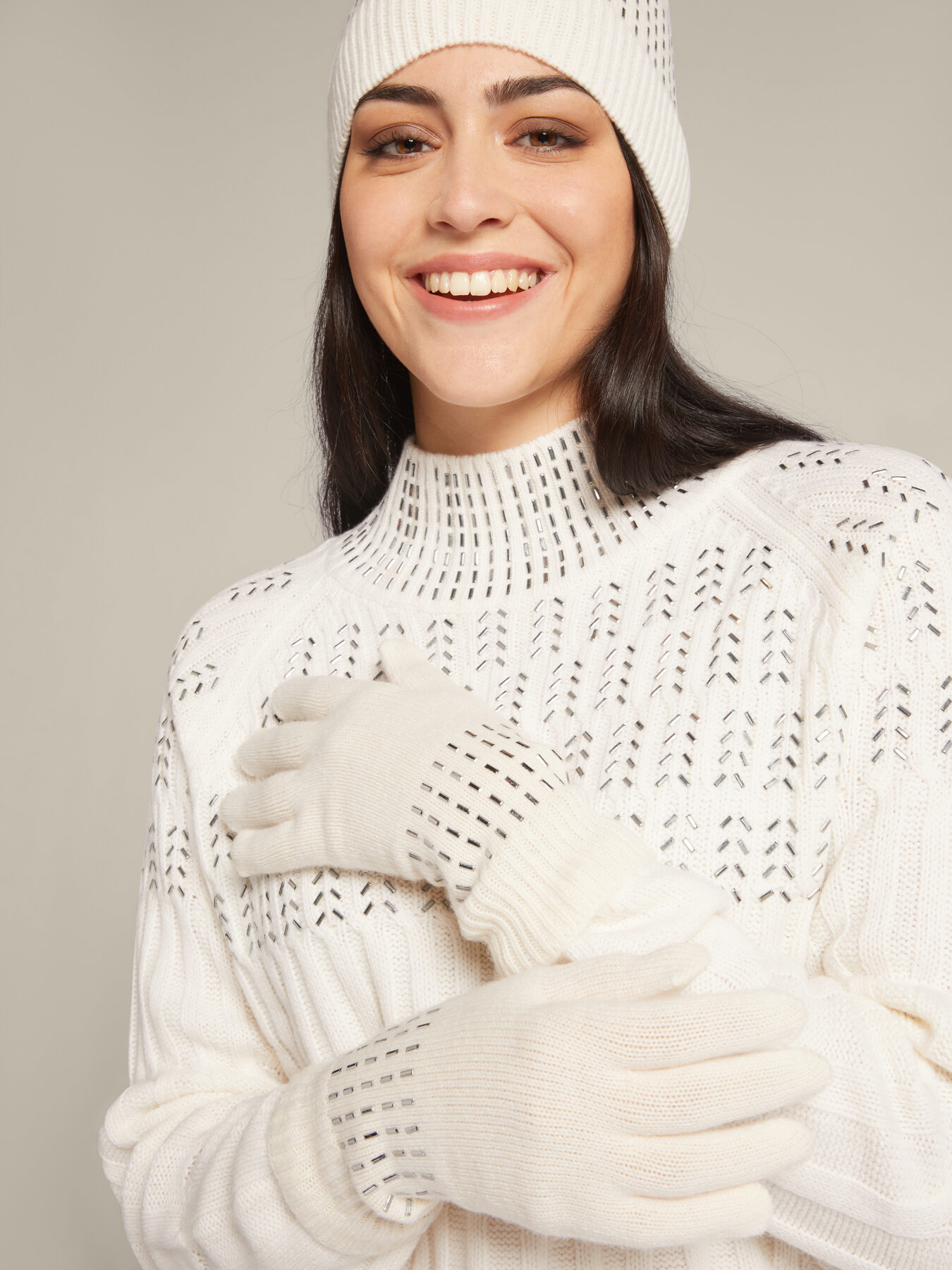 Guantes de lana con hot fix