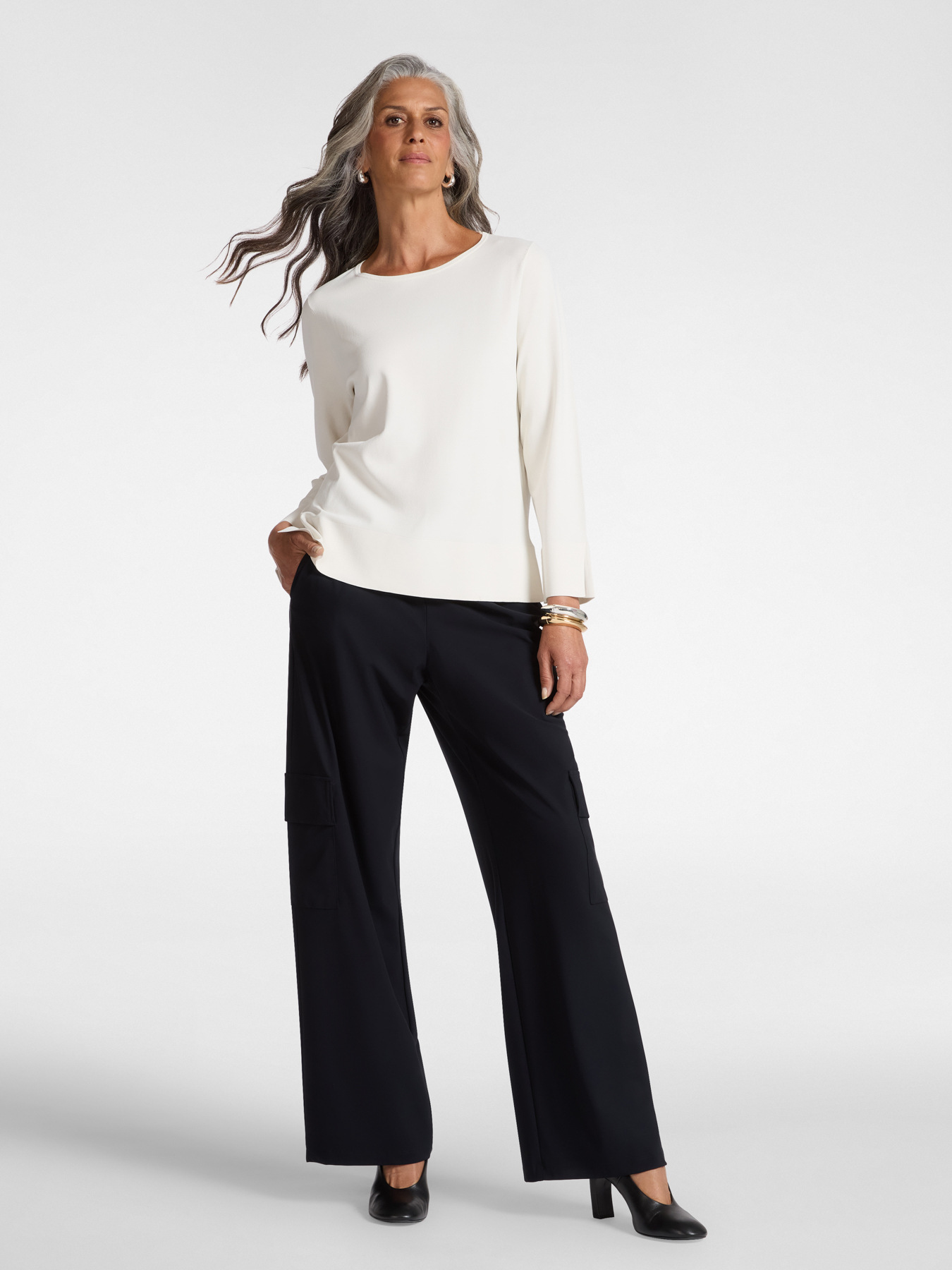 Plain dyed viscose blend top image number 2