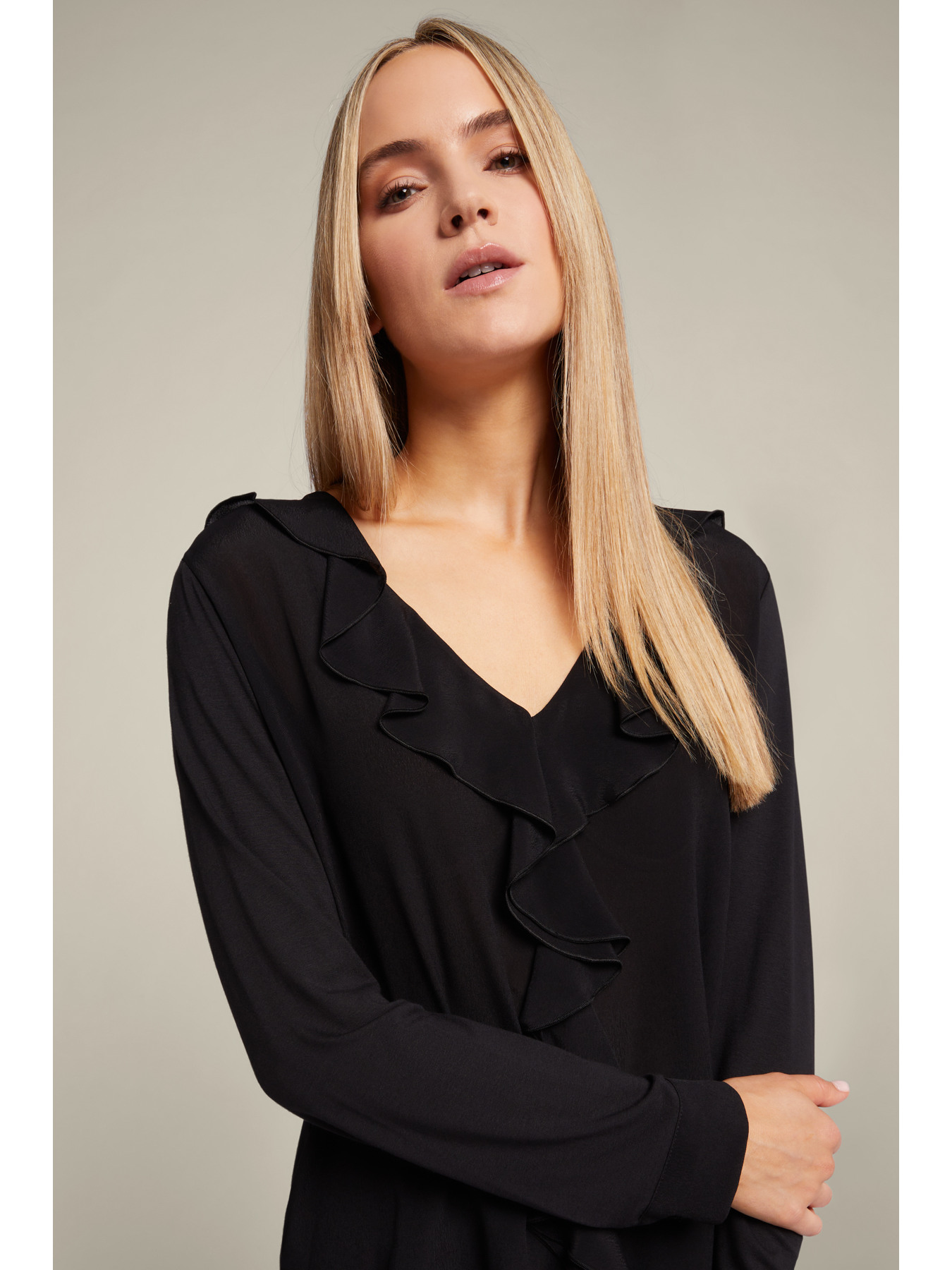 Bluse aus Bio-Viskose mit Volant image number 3