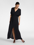 Robe longue en cr&ecirc;pe de chine avec drap&eacute; image number 2