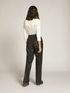 FAUX SUEDE STRETCH PANT TROUSERS image number 1