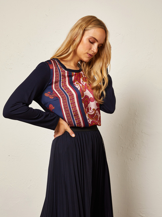 Elenamiro&nbsp;: T-shirt bi-mati&egrave;re Bleu_1