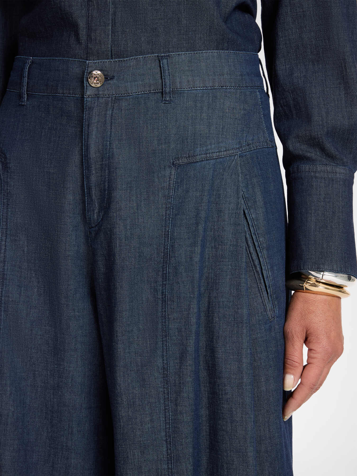Jeans wide leg en Chambray,  "Wanda" image number 3