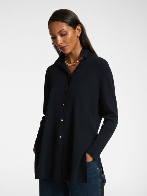 Langer Cardigan mit Kragen