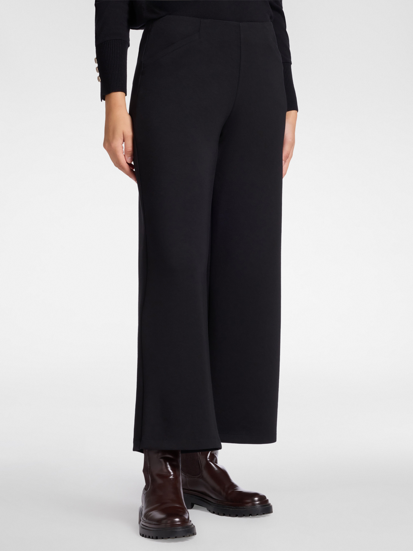 Pantaloni pull on cropped in scuba leggero image number 2