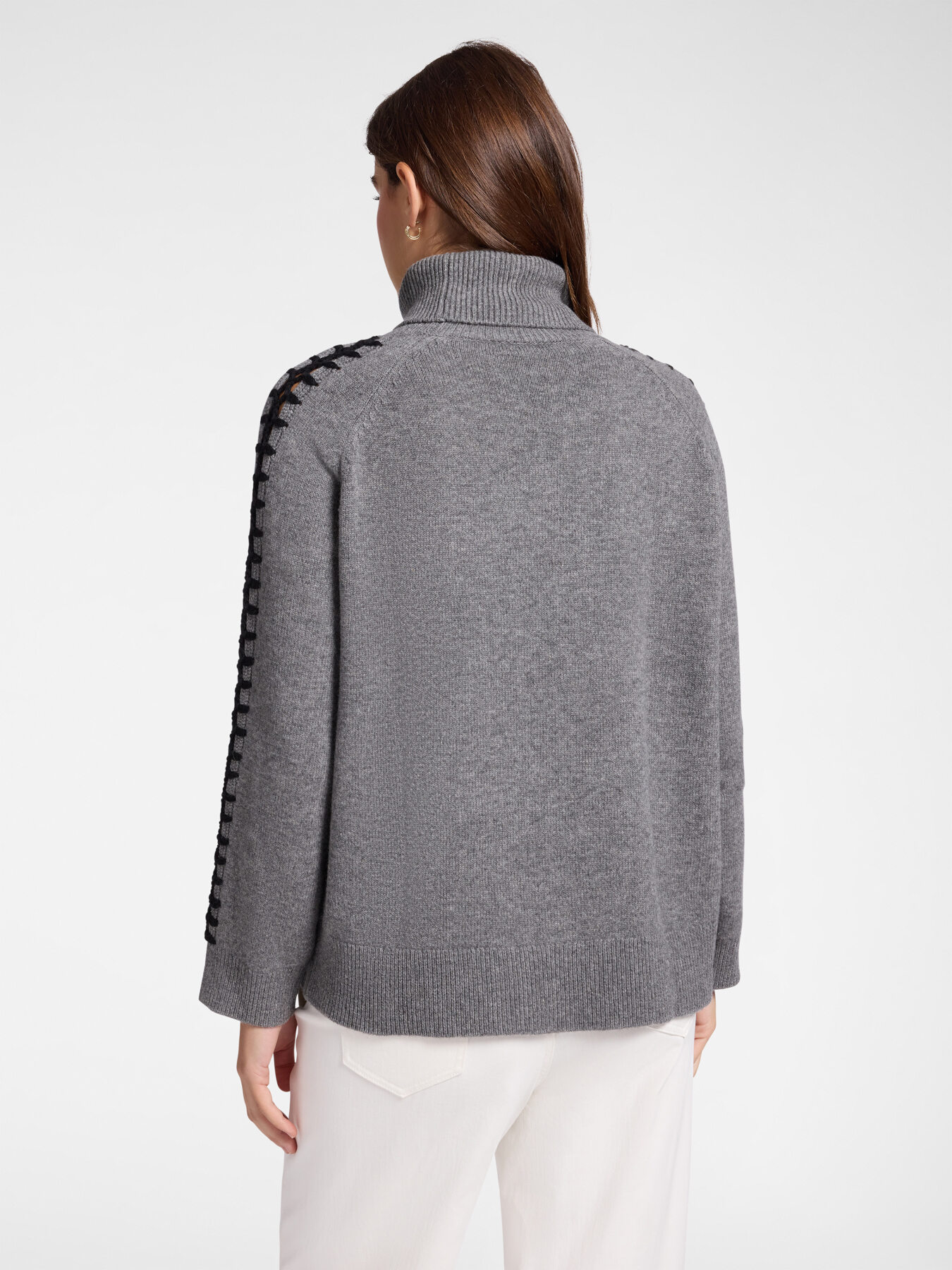 Hand-embroidered wool sweater image number 1