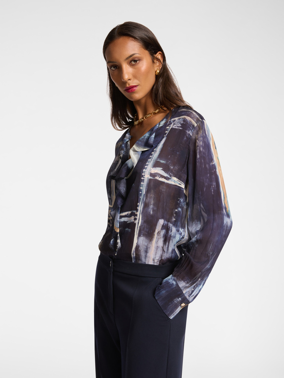 Bedruckte Georgette-Bluse