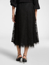 Jupe mi-longue en dentelle avec bord en plumes image number 1