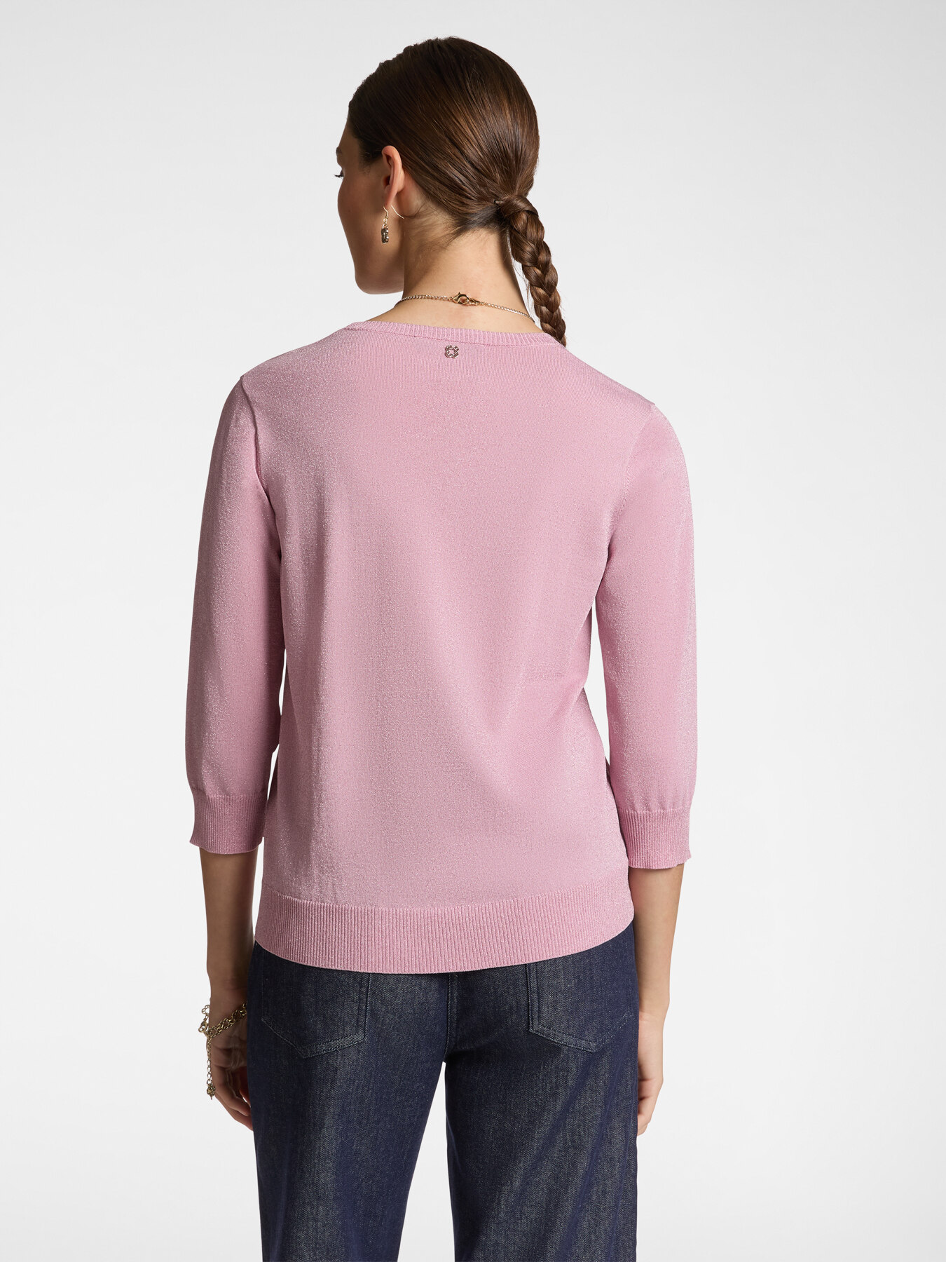 Lurex-Pullover mit Dreiviertel&auml;rmeln image number 1