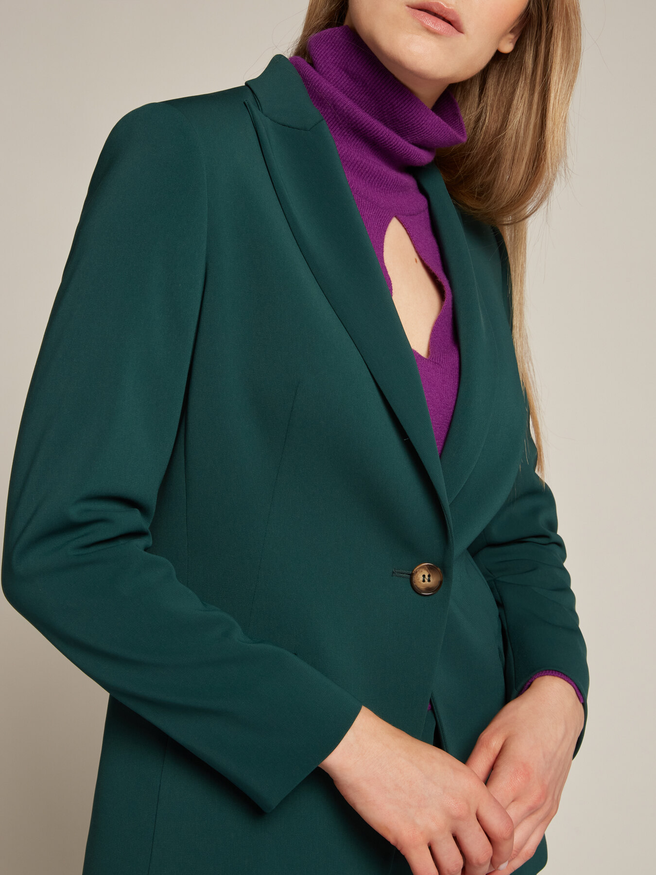 Flowing stretch cady jacket image number 3