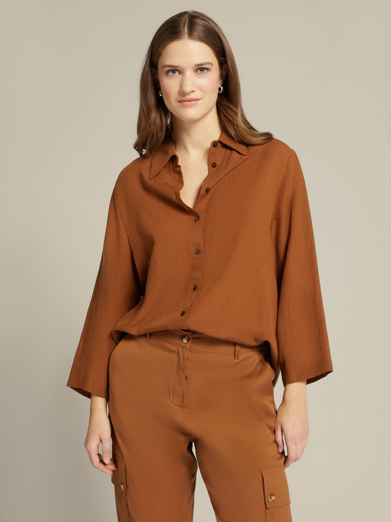 Linen and tencel shirt image number 0