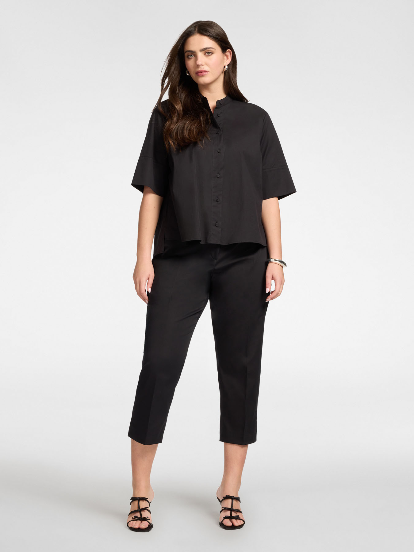 Shirt with mandarin collar image number 2