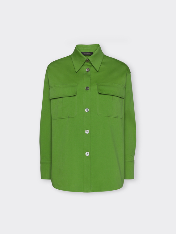 Gabardine shirt with pockets