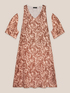 Printed ramie midi dress image number 4