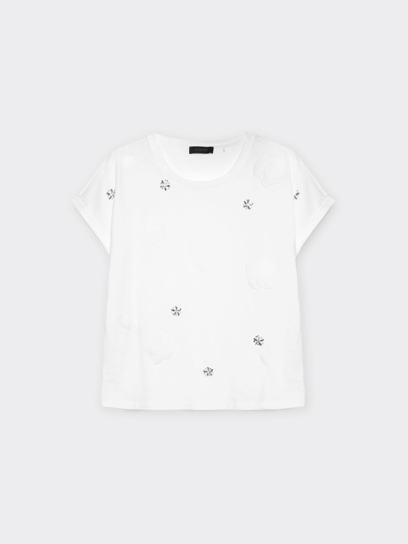 T-Shirt mit Blumenstickerei image number 4