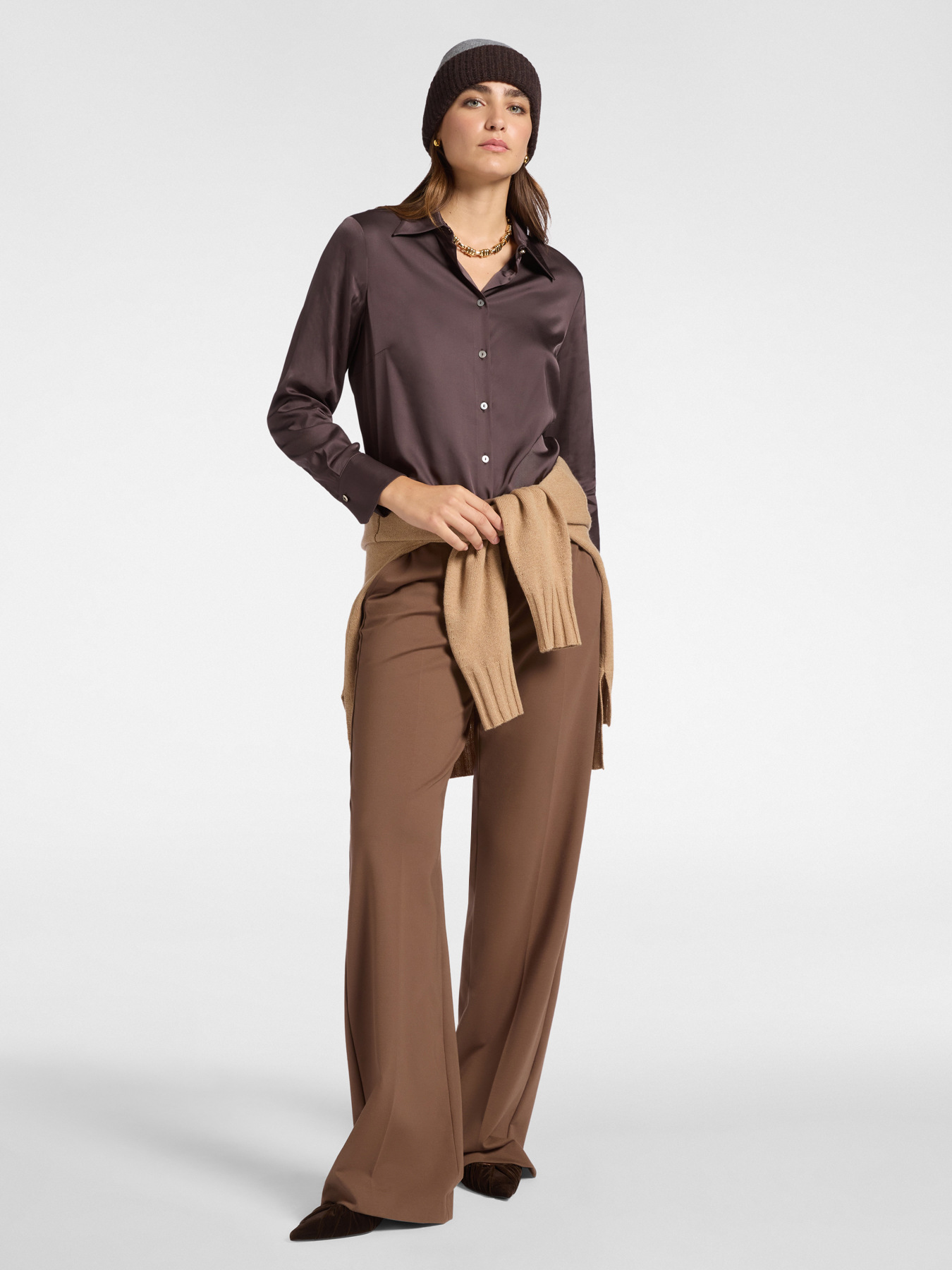 Camicia in raso stretch image number 2