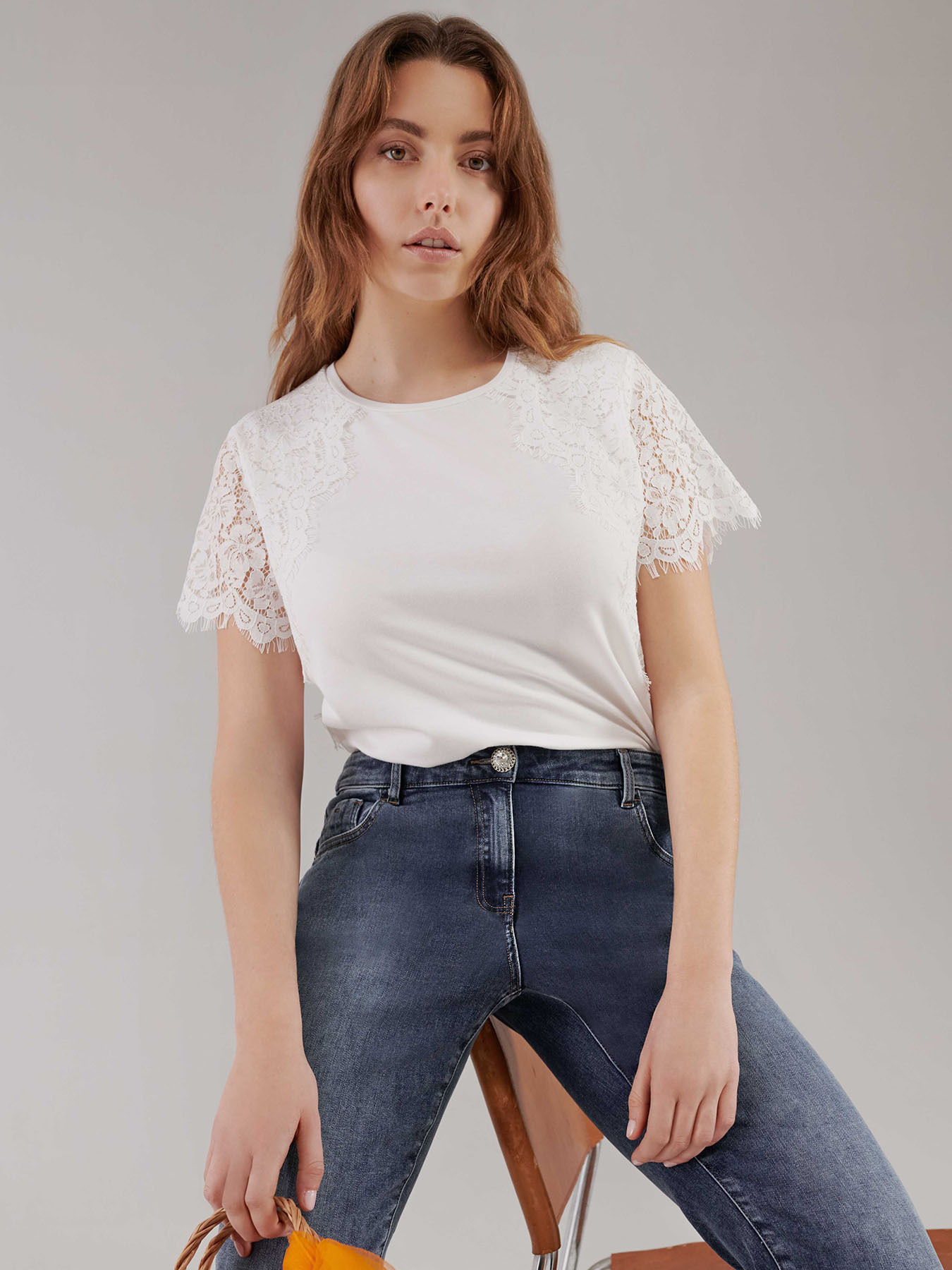 T-SHIRT MIT SPITZE image number 0