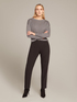 Basic straight trousers in bi-stretch twill image number 0