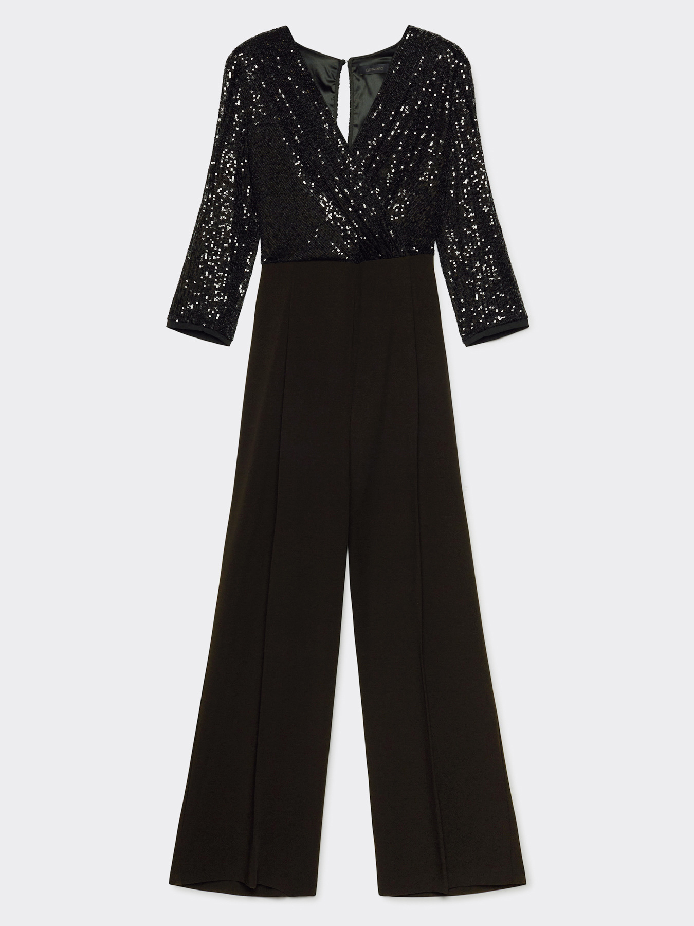 Elegant jumpsuit with embroidered sleeves and bodice image number 4