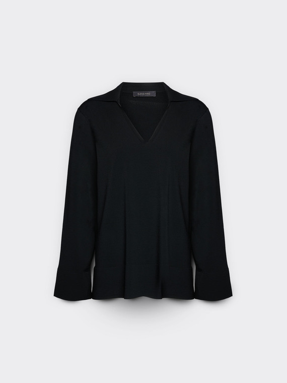 Jersey con escote en V y cuello