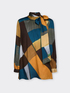 Blusa in raso stampato con fiocco image number 4