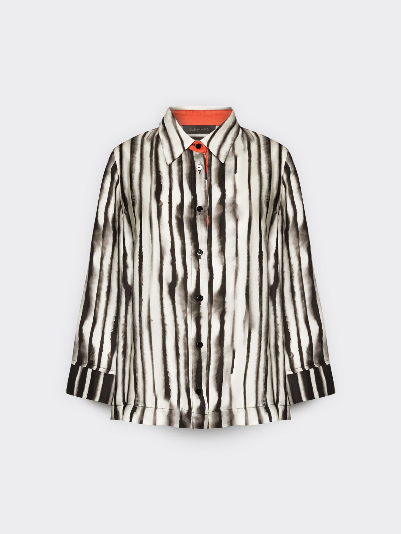 Striped viscose satin shirt image number 4