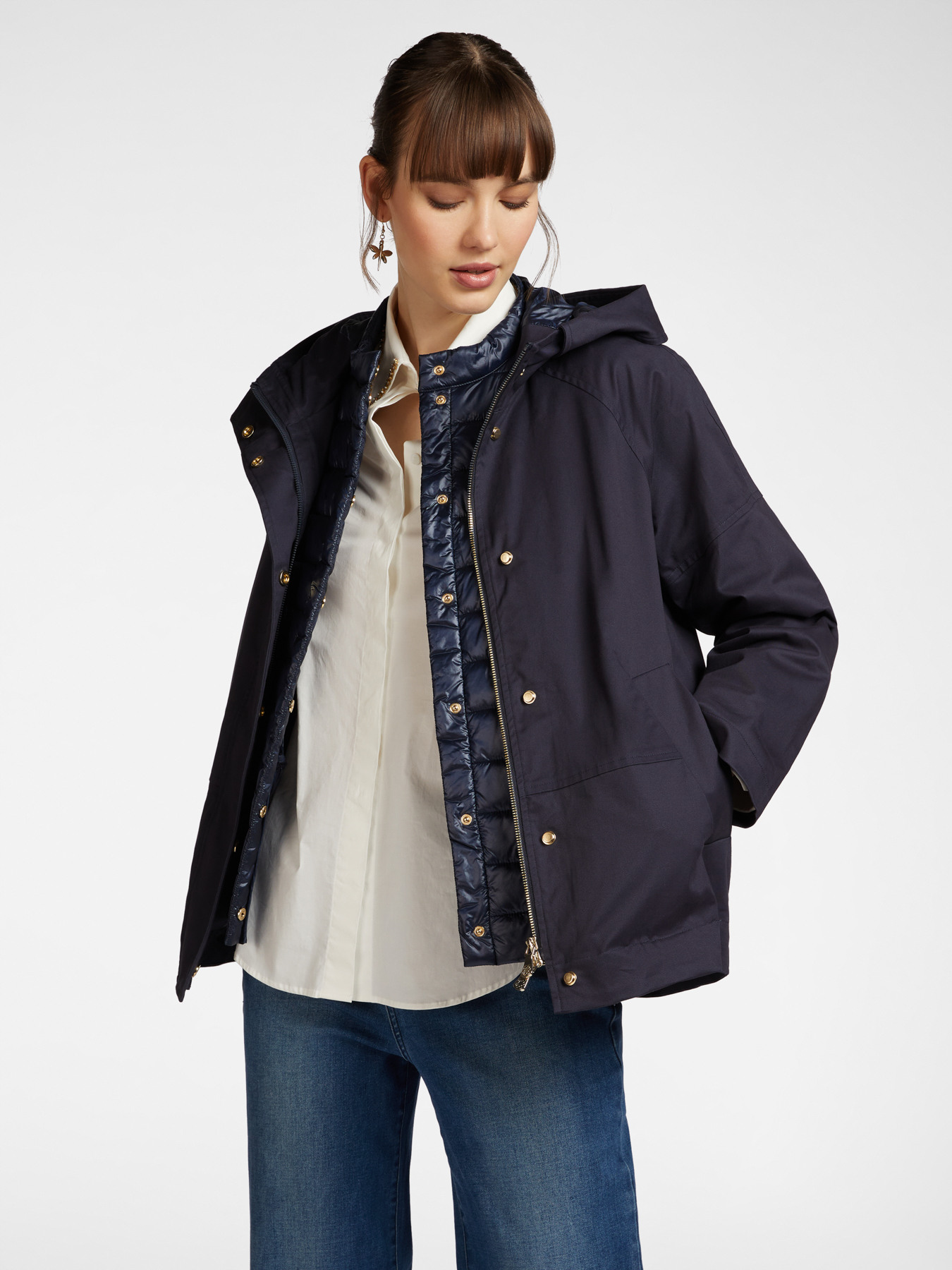 Parka de algodão em camadas image number 0