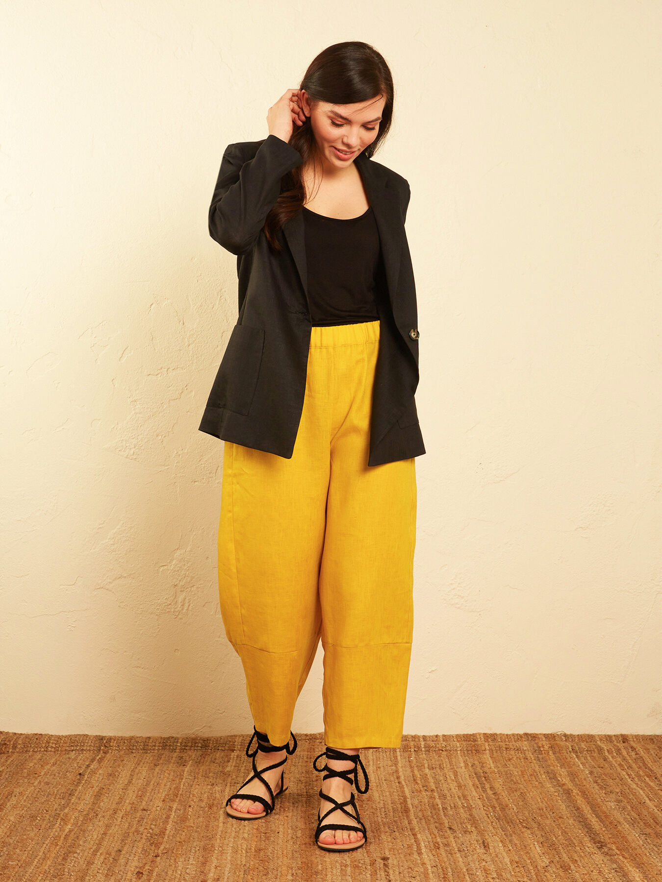 Pure linen slouchy trousers image number 5