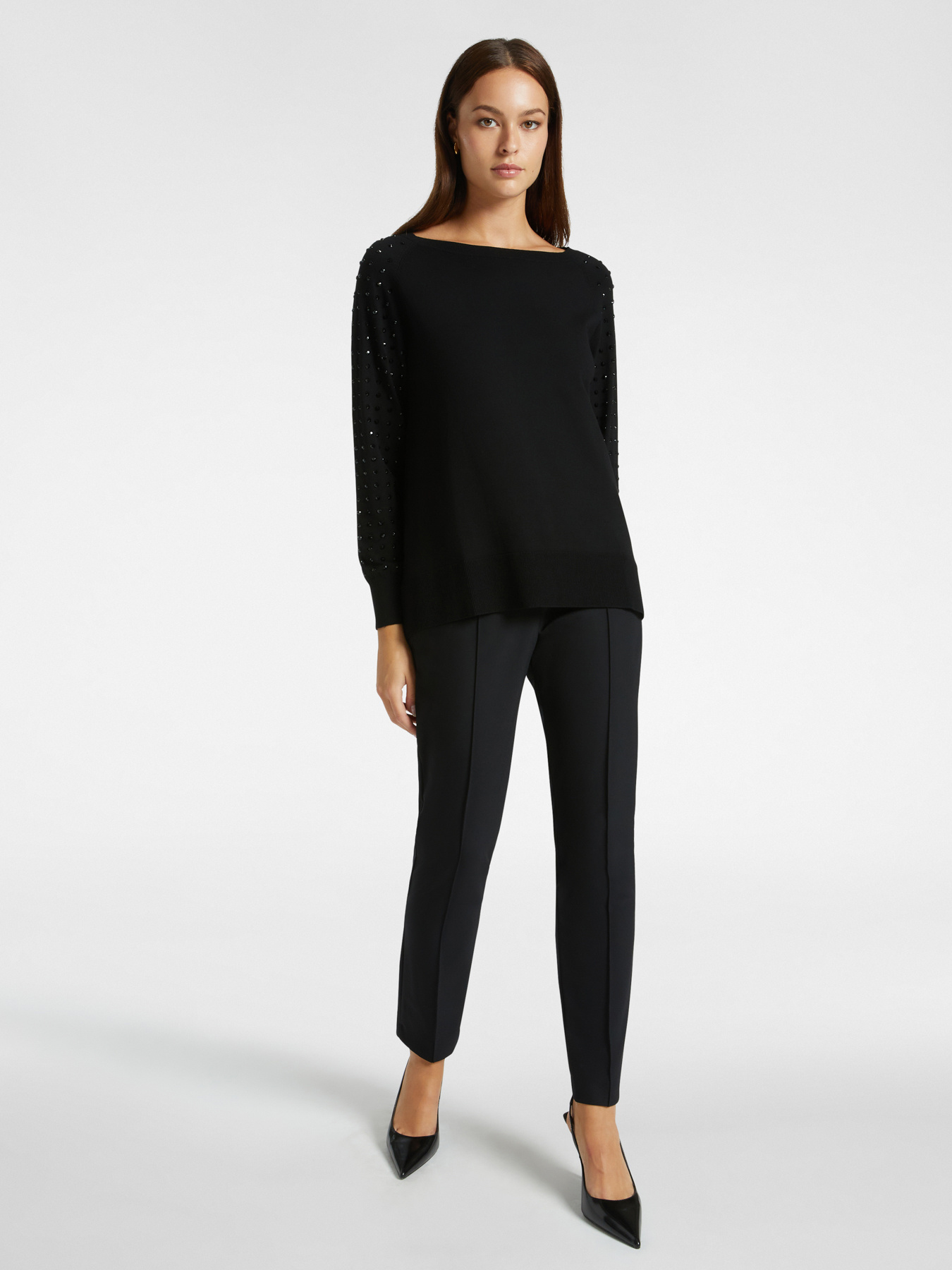 LENZING&trade; ECOVERO&trade; viscose sweater with crystals image number 2