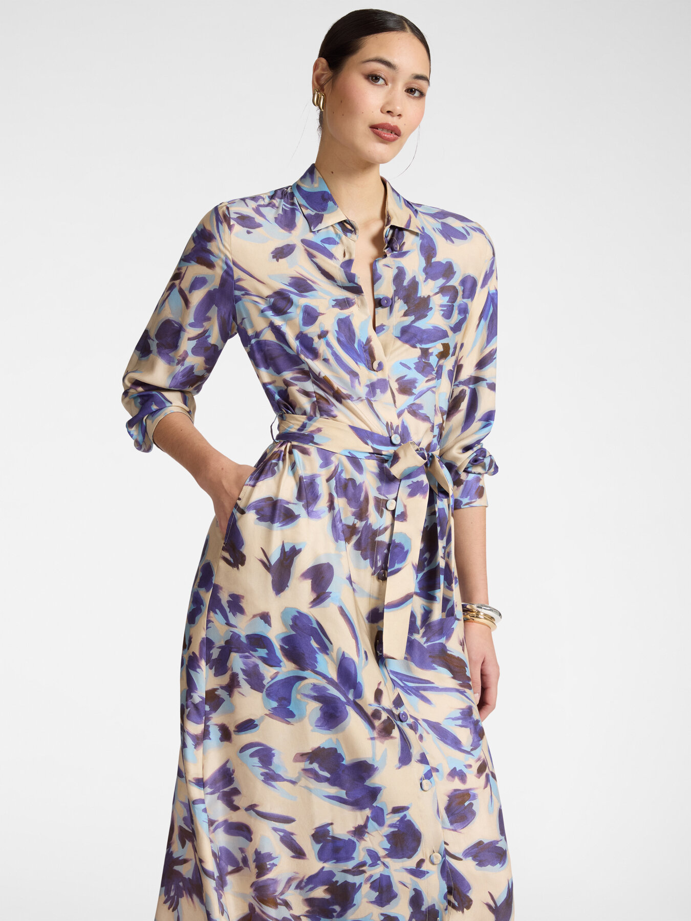 Vestido camisero estampado image number 0