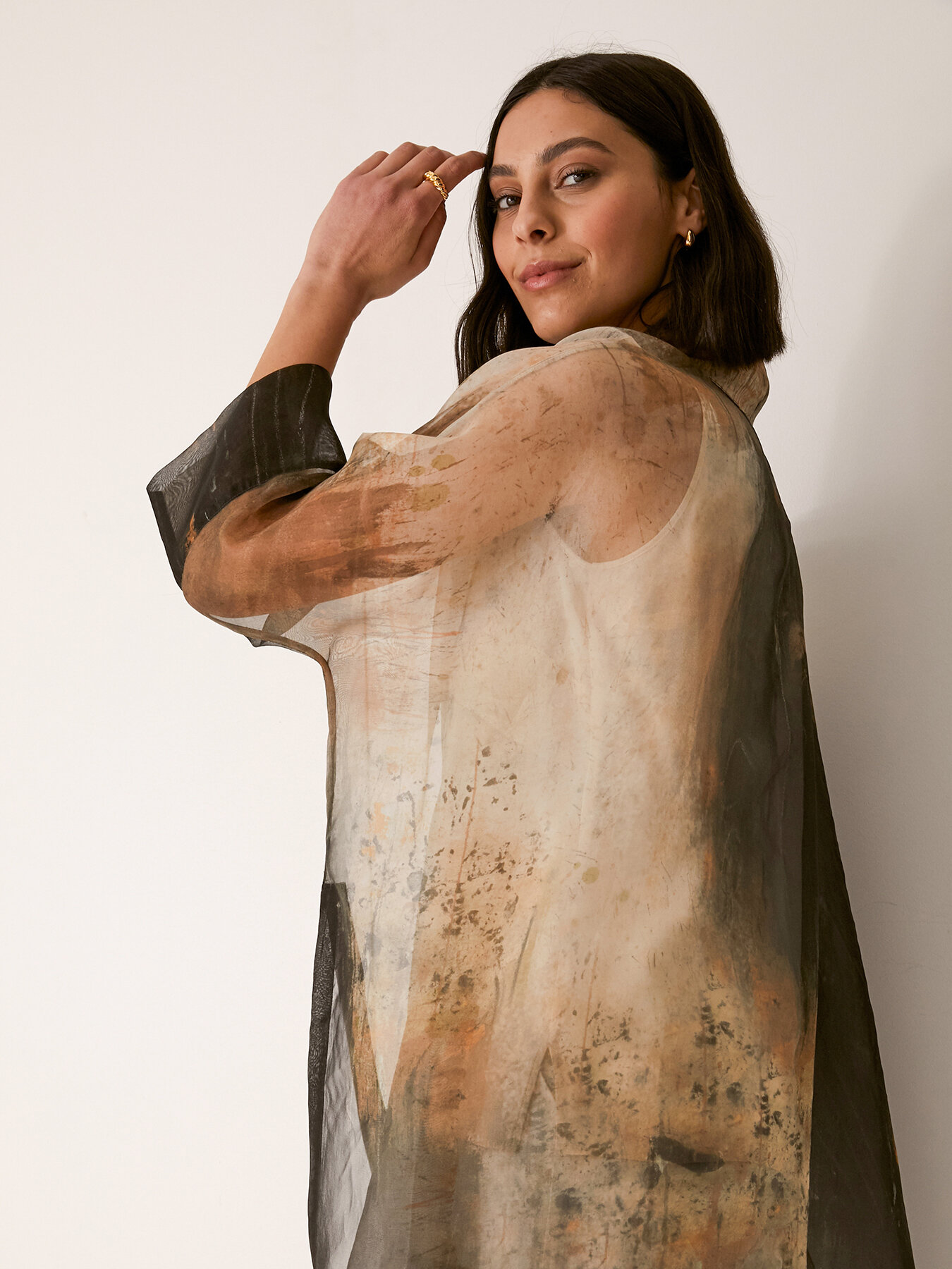 Bolero aus bedrucktem Seiden-Organza image number 2