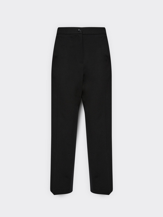 Pantalon chino en point de Milan m&eacute;lang&eacute; viscose