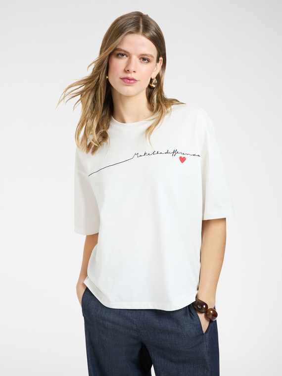 T-shirt de algod&atilde;o com estampa