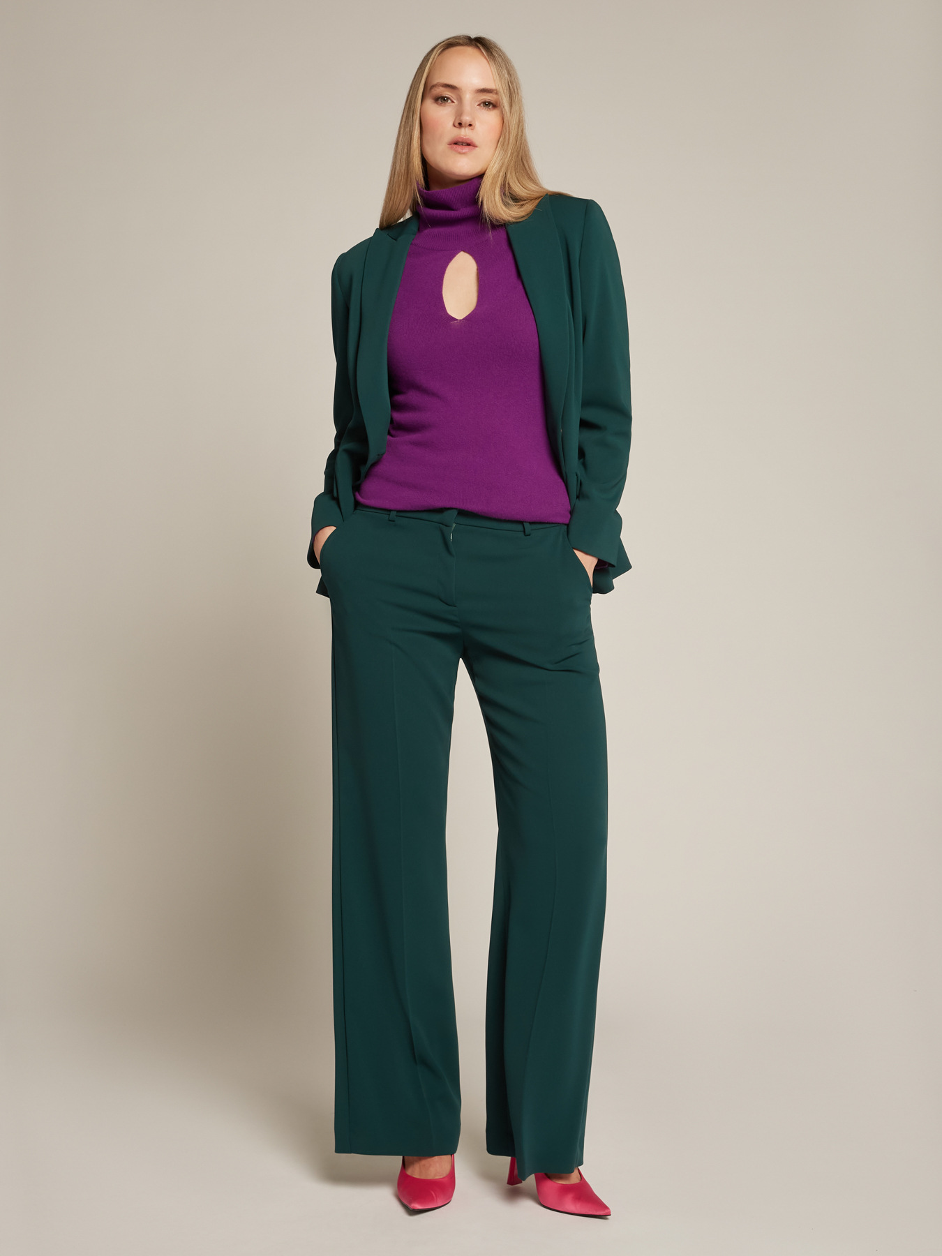 Flowing stretch cady jacket image number 2