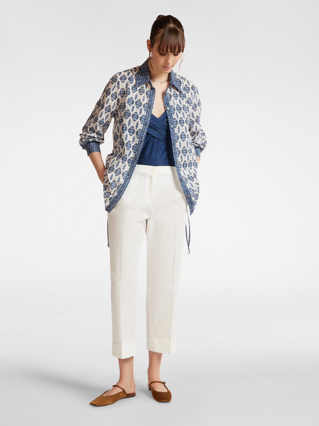 Shirt with ethnic print image number 2