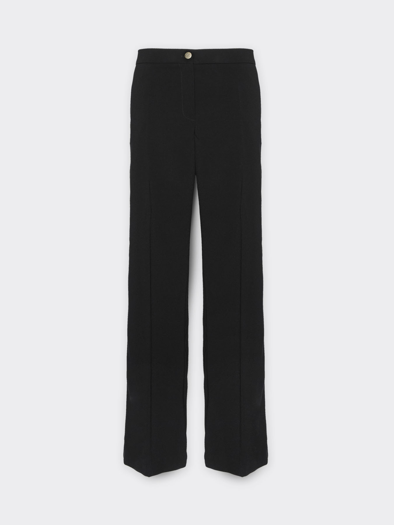 Pantalon en tissu cr&ecirc;pe extensible image number 4
